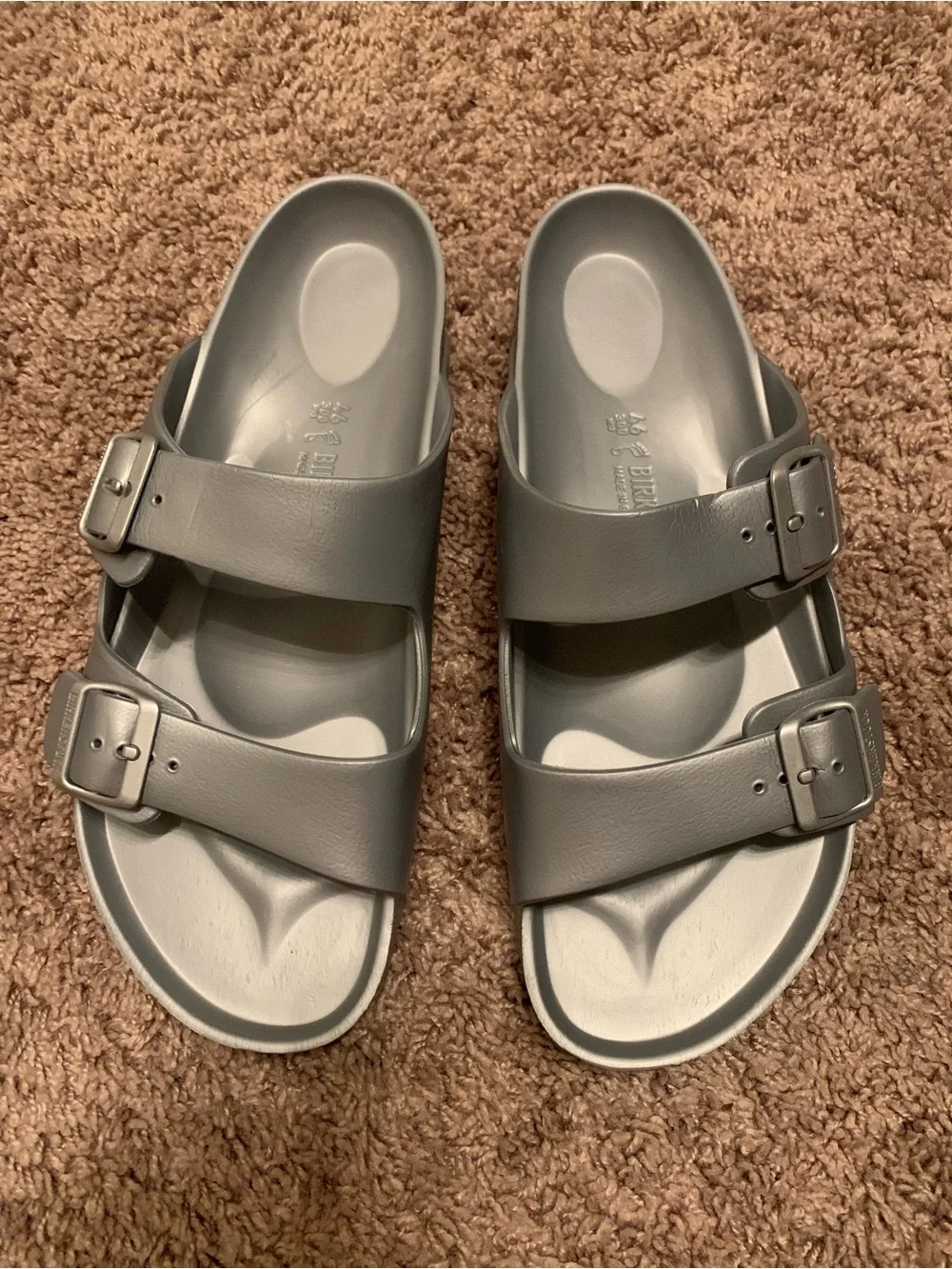 Birkenstock Arizona Sandals Silver Metallic